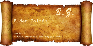 Buder Zoltán névjegykártya